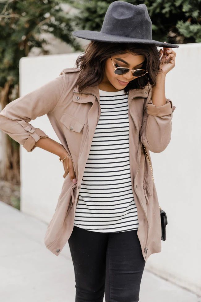 Spark An Interest Cargo Beige Jacket | The Pink Lily Boutique