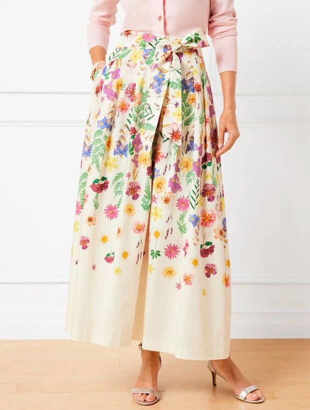 The Piper Pleated Patio Skirt - Floral Meadow | Talbots