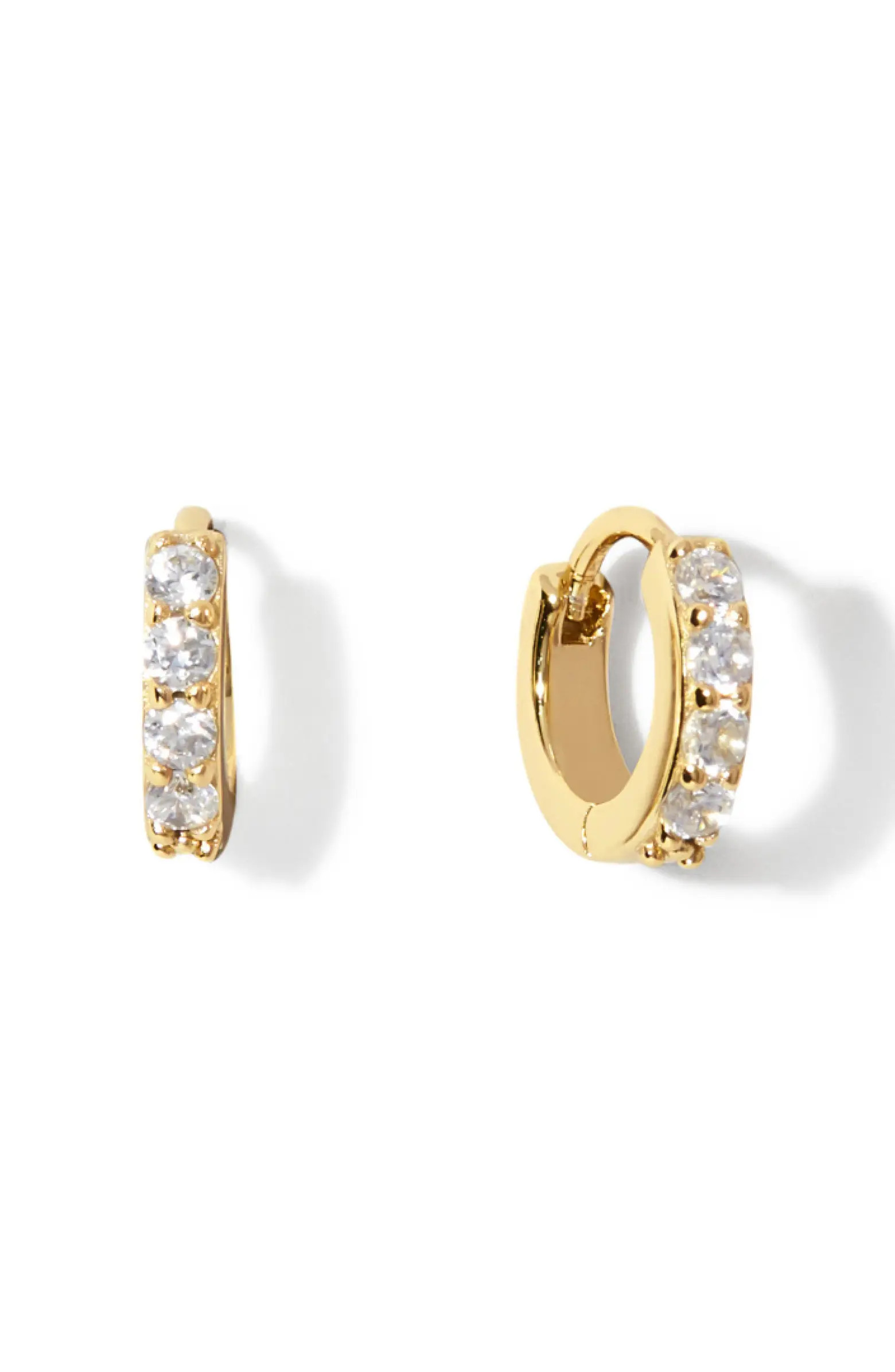 Suzanne Cubic Zirconia Huggie Hoop Earrings | Nordstrom