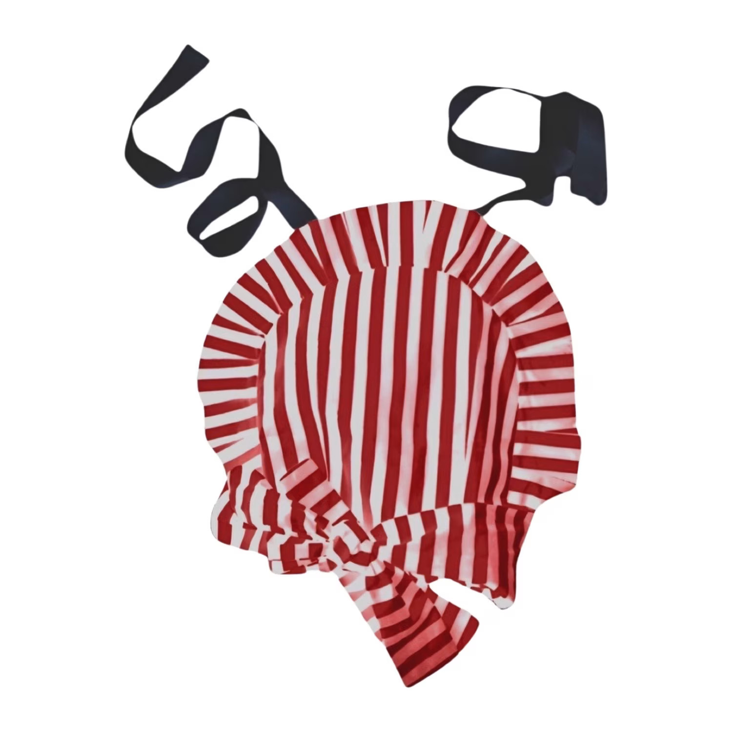 Red White Striped Backless Halter Top With Ruffle | Wolf & Badger