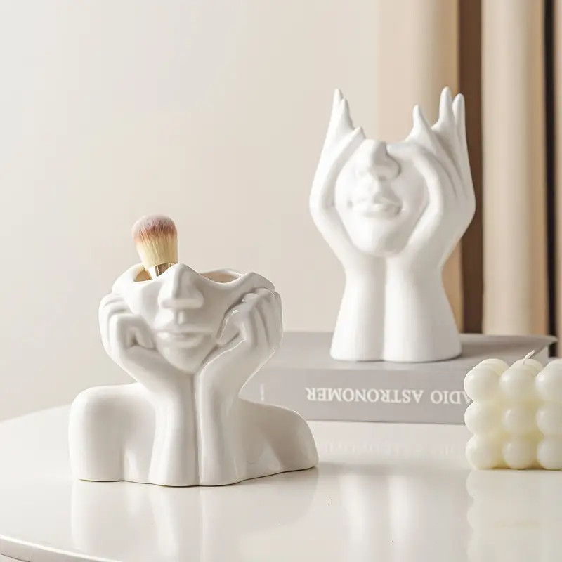 1pc Ceramic Face Vase, White Flower Vase, Modern Vase For Table Shelf Living Room Office Bedroom ... | Temu Affiliate Program