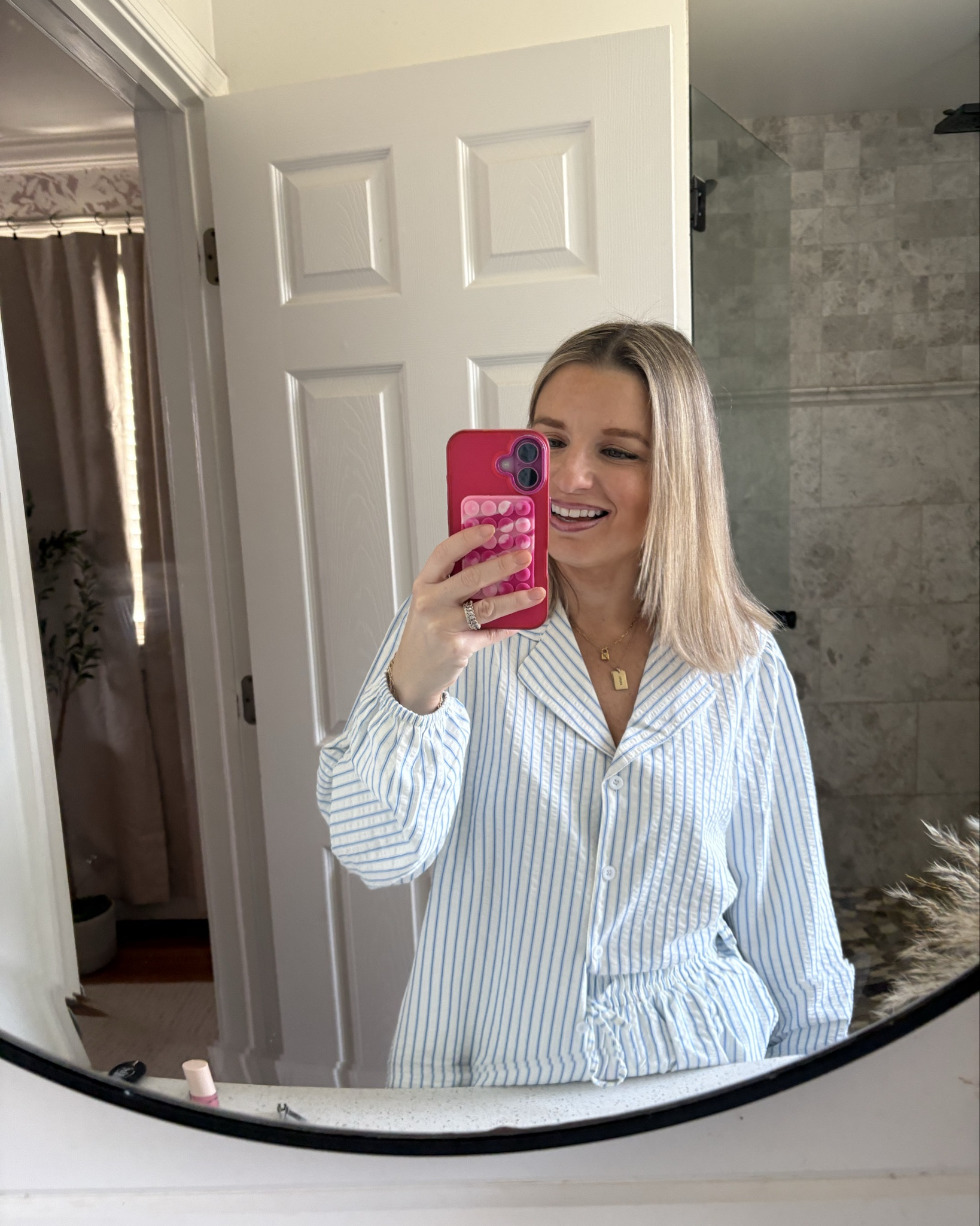 Loving these seersucker cotton pajamas!!! Perfect for spring. I have been wearing these so much lately! They have a preppy summer look!

#LTKSaleAlert #LTKPetite #LTKootd