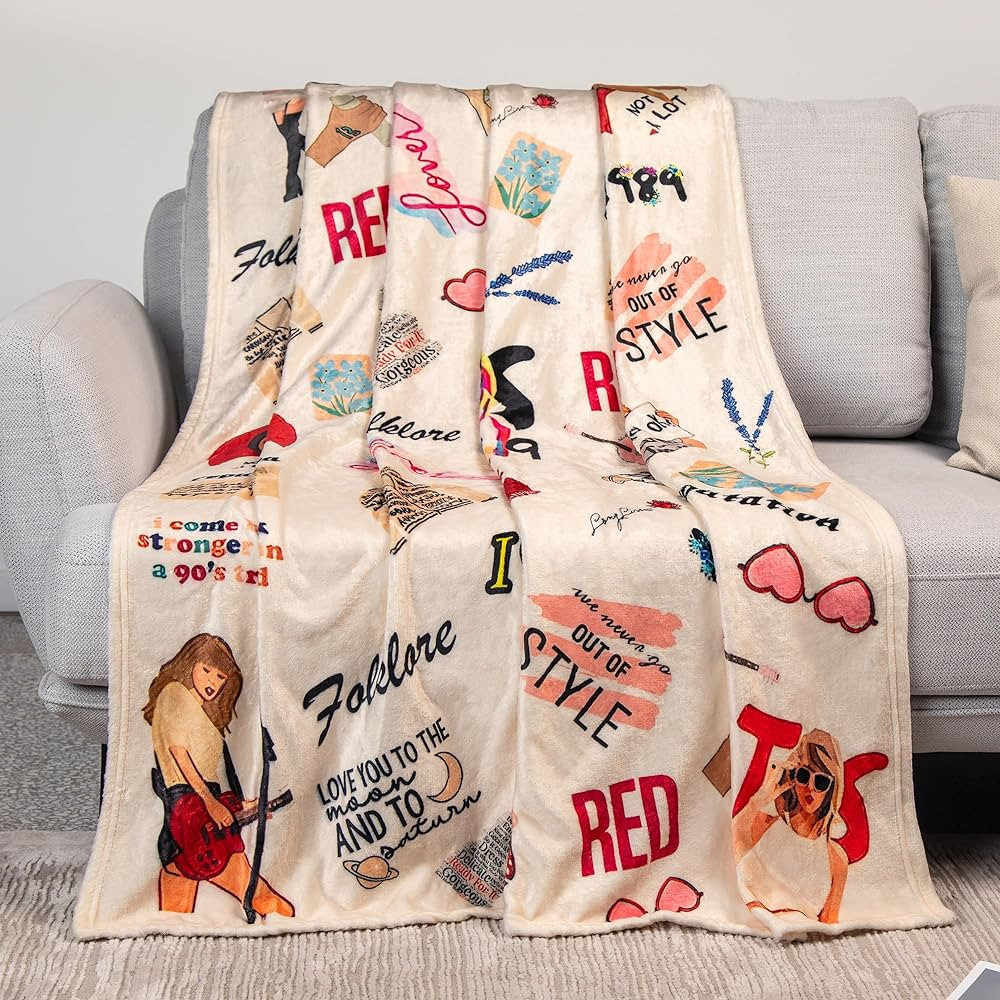 Artlunar Singer Throw Blanket - Gifts for Girls Boys Women Music Lovers Fans (Beige, 50"x40") | Amazon (US)