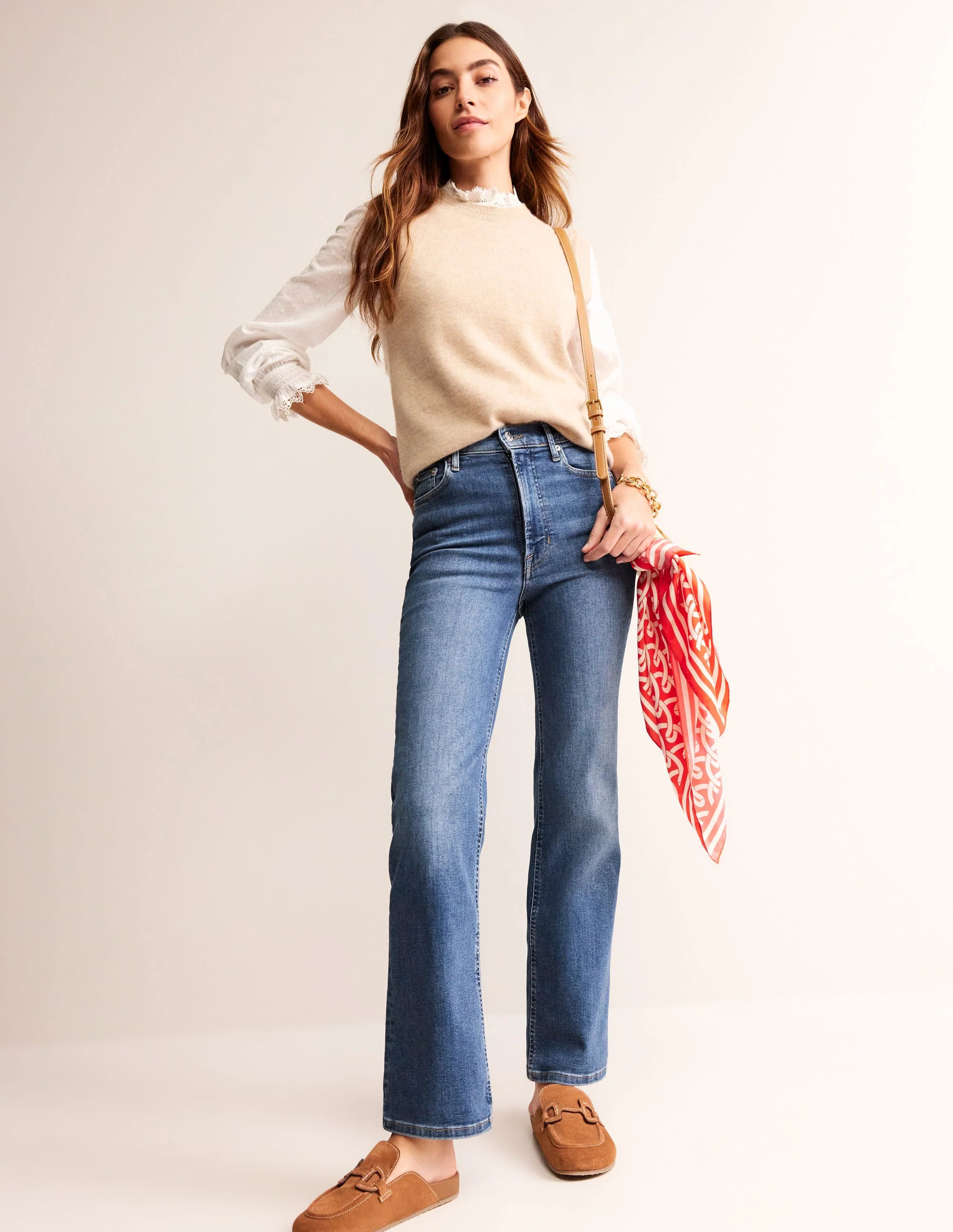 High Rise True Straight Jeans-Mid Vintage | Boden UK
