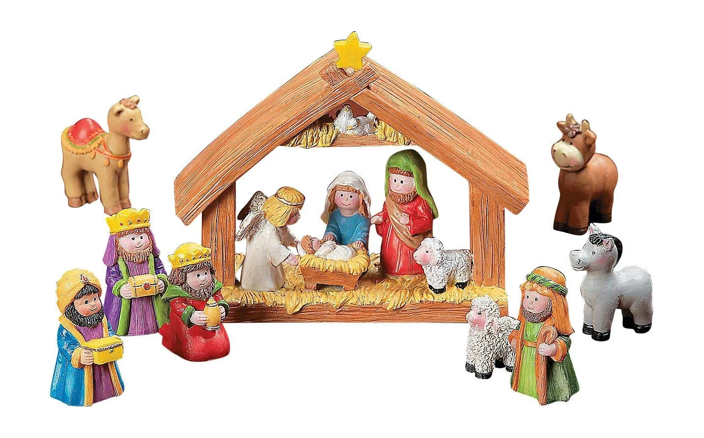 Mini Nativity Set - Home Decor - 9 Pieces - Walmart.com | Walmart (US)