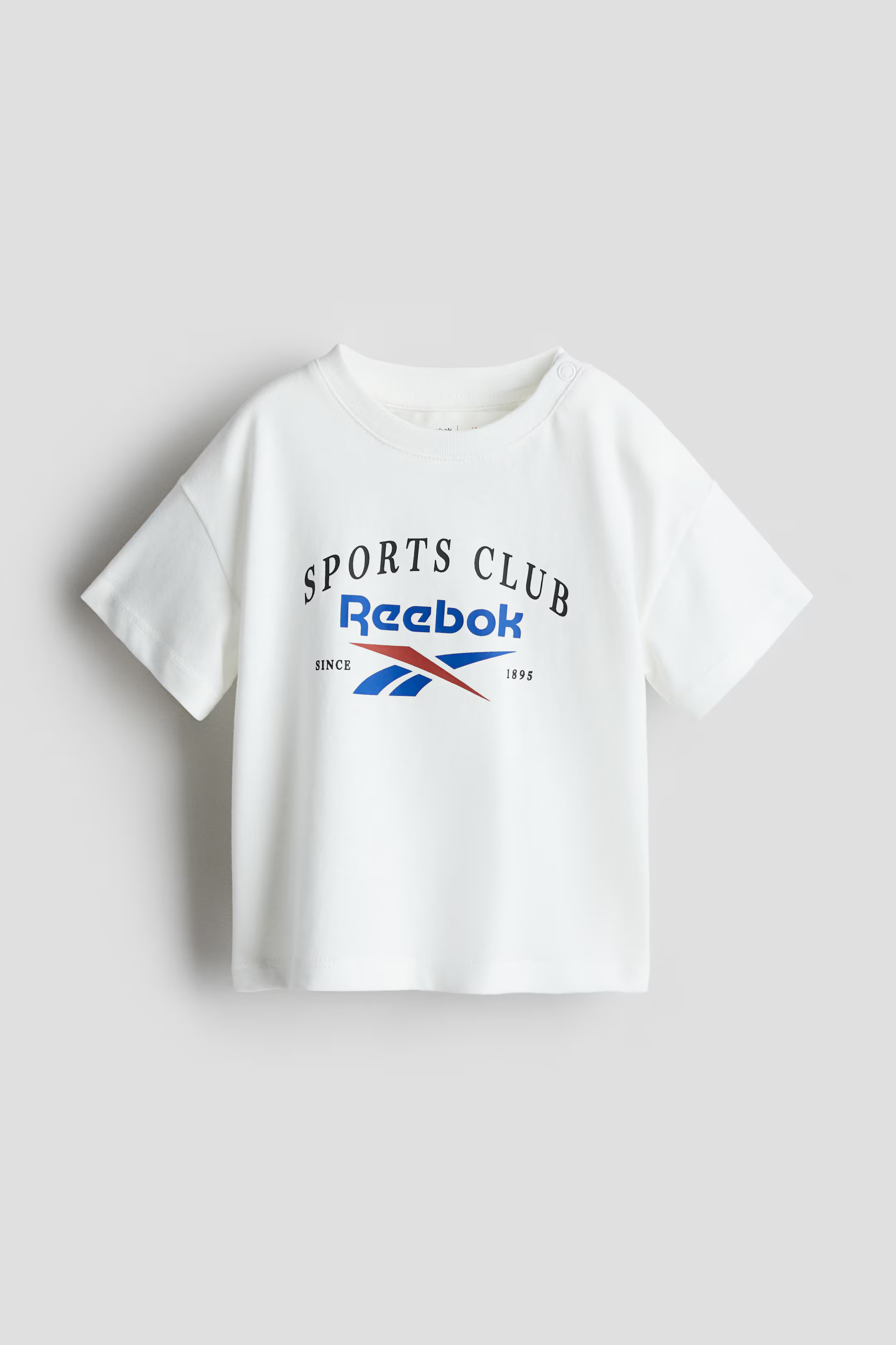 Cotton T-shirt with Printed Motif - Round Neck - Short sleeve - White/Reebok - Kids | H&M CA | H&M (US + CA)