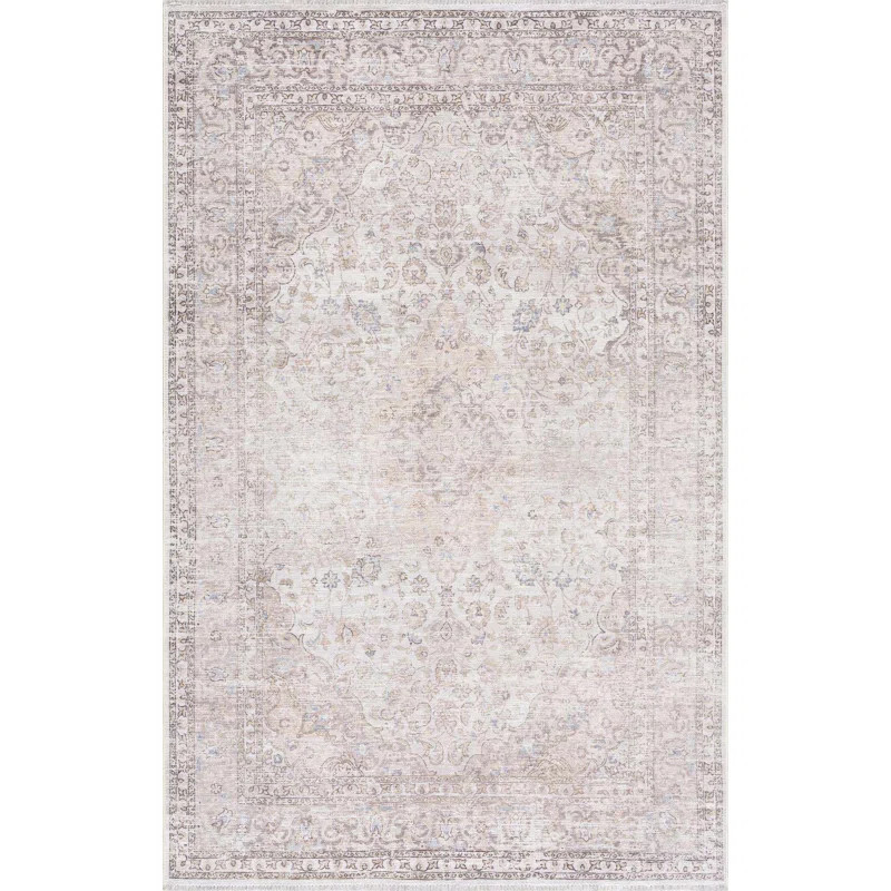 Bungalow Rose Jaelyne Machine Washable Beige/Gray Oriental Area Rug & Reviews | Wayfair | Wayfair North America