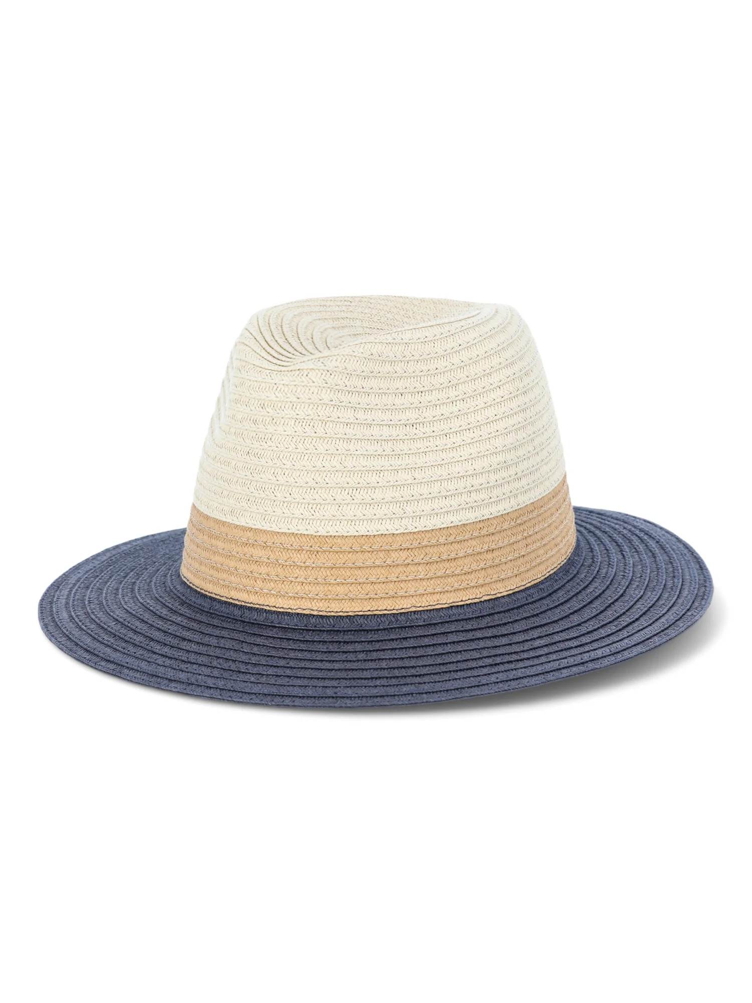 Time and Tru Women’s Tricolor Panama Hat, Navy, One Size Fits Most - Walmart.com | Walmart (US)