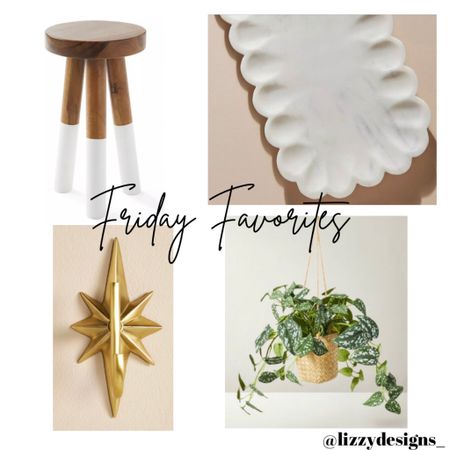 ✨Friday Favorites✨
Marble scalloped tray
Gold mid century star hook
Faux hanging plant
Dipped stool

#LTKfindsunder100 #LTKfindsunder50 #LTKhome