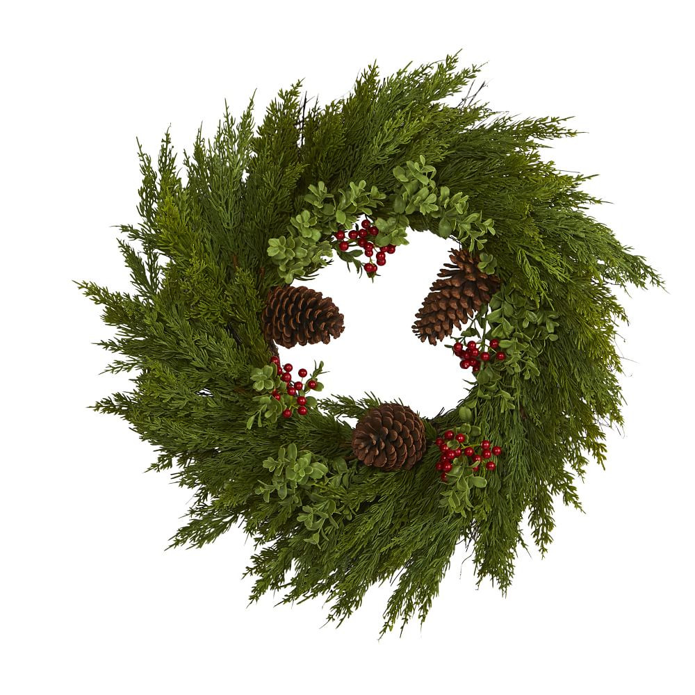 Cypress Wreath w/ Pinecones | West Elm (US)