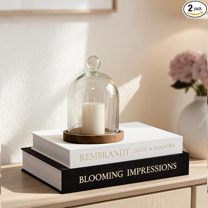 Set of 2 Linen Decorative Books with Hidden Storage – Chic Housewarming & Christmas Gift Idea, ... | Amazon (US)