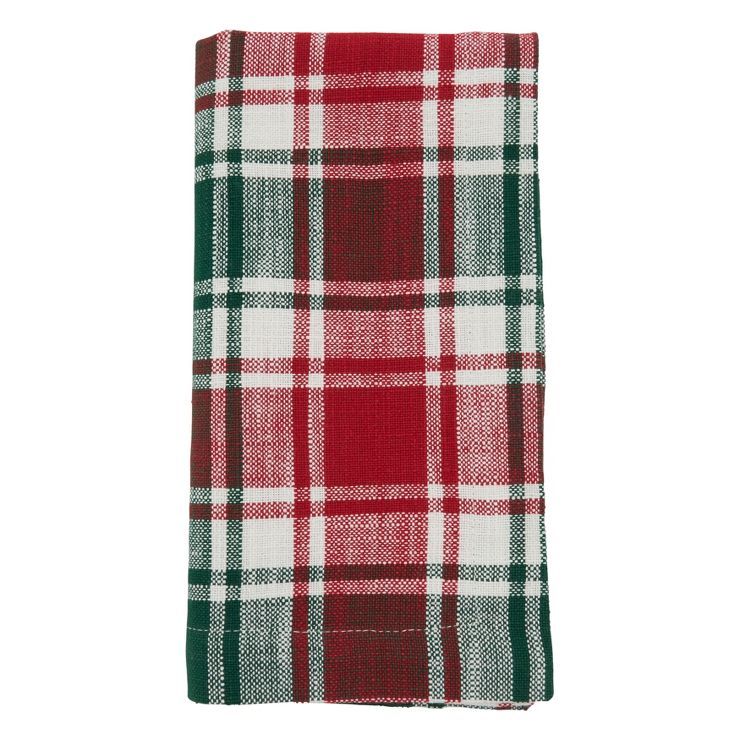 Saro Lifestyle Plaid Napkin, 20" Square, Red/Green (Set of 4) | Target