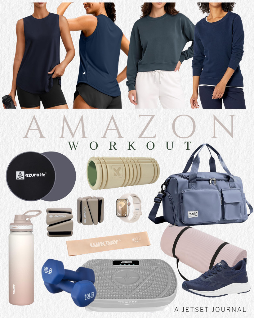 These Amazon Fitness finds are awesome! This week's collection includes a crop top sweatshirt from ODODOS and an Amazon Essentials crewneck long-sleeve pullover top. These tank tops from SANTINY and PINSPARK, together with cozy Reebok sneakers, are also featured here. I also found these wrist and ankle weights and a bestselling yoga mat, which have been selling fast lately. 

 #LTKSeasonal #LTKSaleAlert #LTKTravel