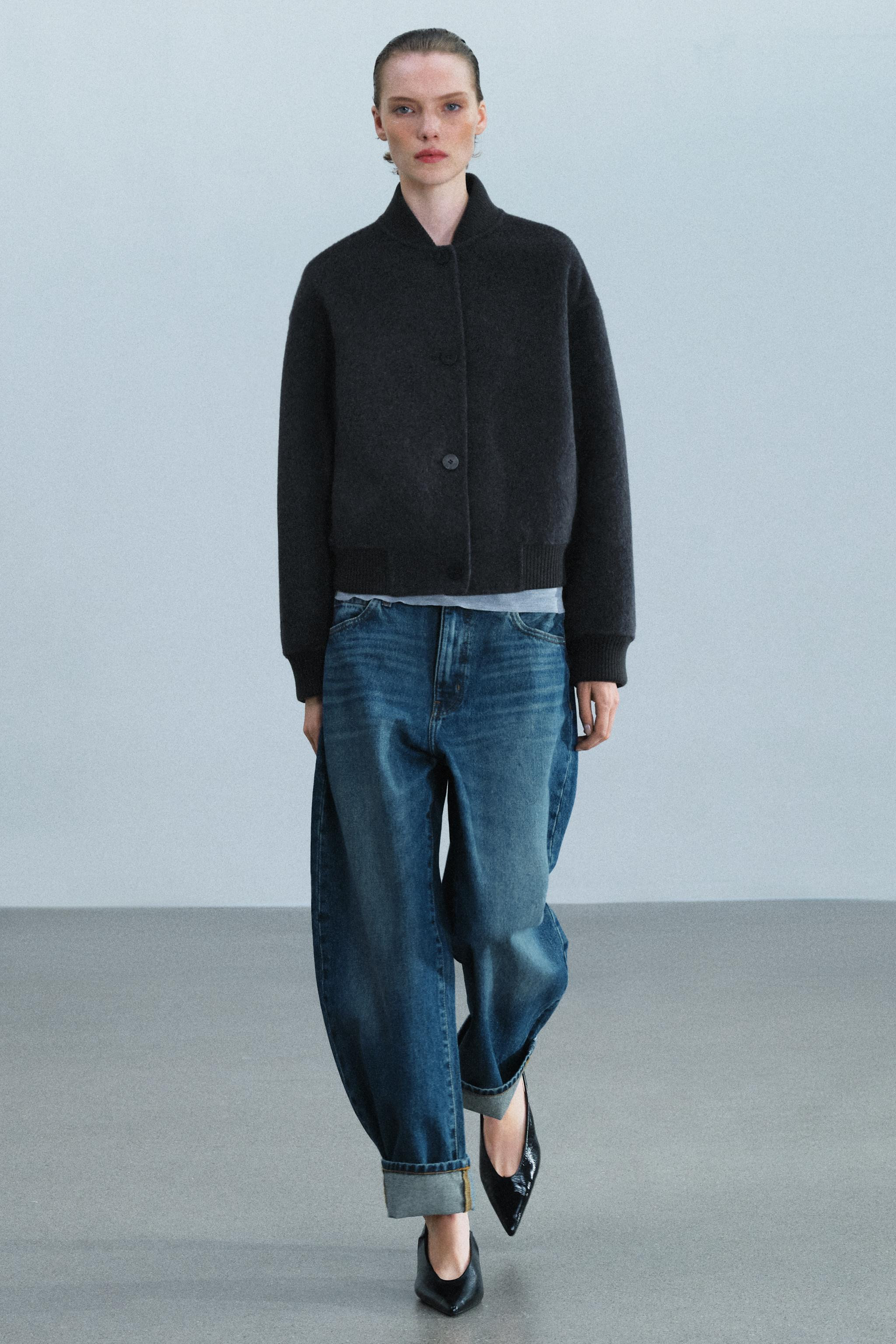 ZW COLLECTION WOOL BLEND BOMBER JACKET | Zara UK