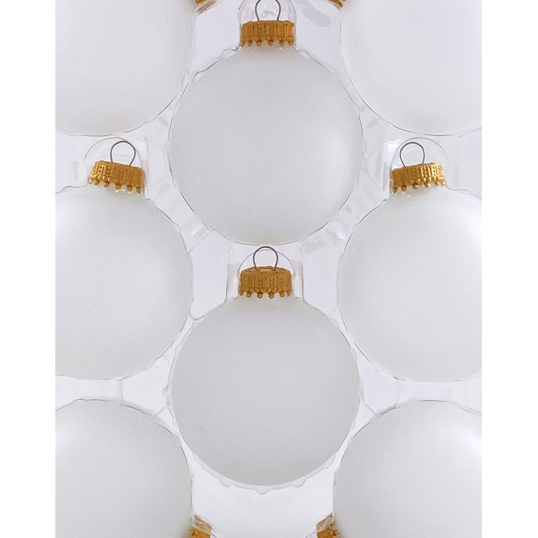 Holiday Time Classic White 2 5/8" (67mm) Glass Christmas Ornament 8 Count | Walmart (US)