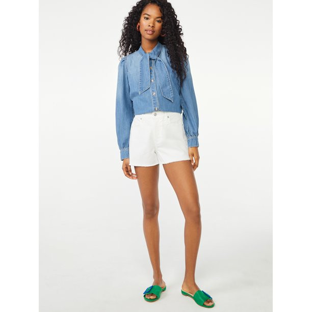 Scoop Women's Charlotte Vintage High Rise Shorts - Walmart.com | Walmart (US)