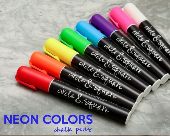 6mm Reversible Tip Wet Erase Chalk Pens  Neon or Earth Tones | Etsy | Etsy (US)