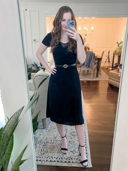 Modest summer work dress outfit, black midi dress
Wearing an XS, runs slightly big but shrinks slightly when washing

#LTKSeasonal #LTKworkwear #LTKstyletip