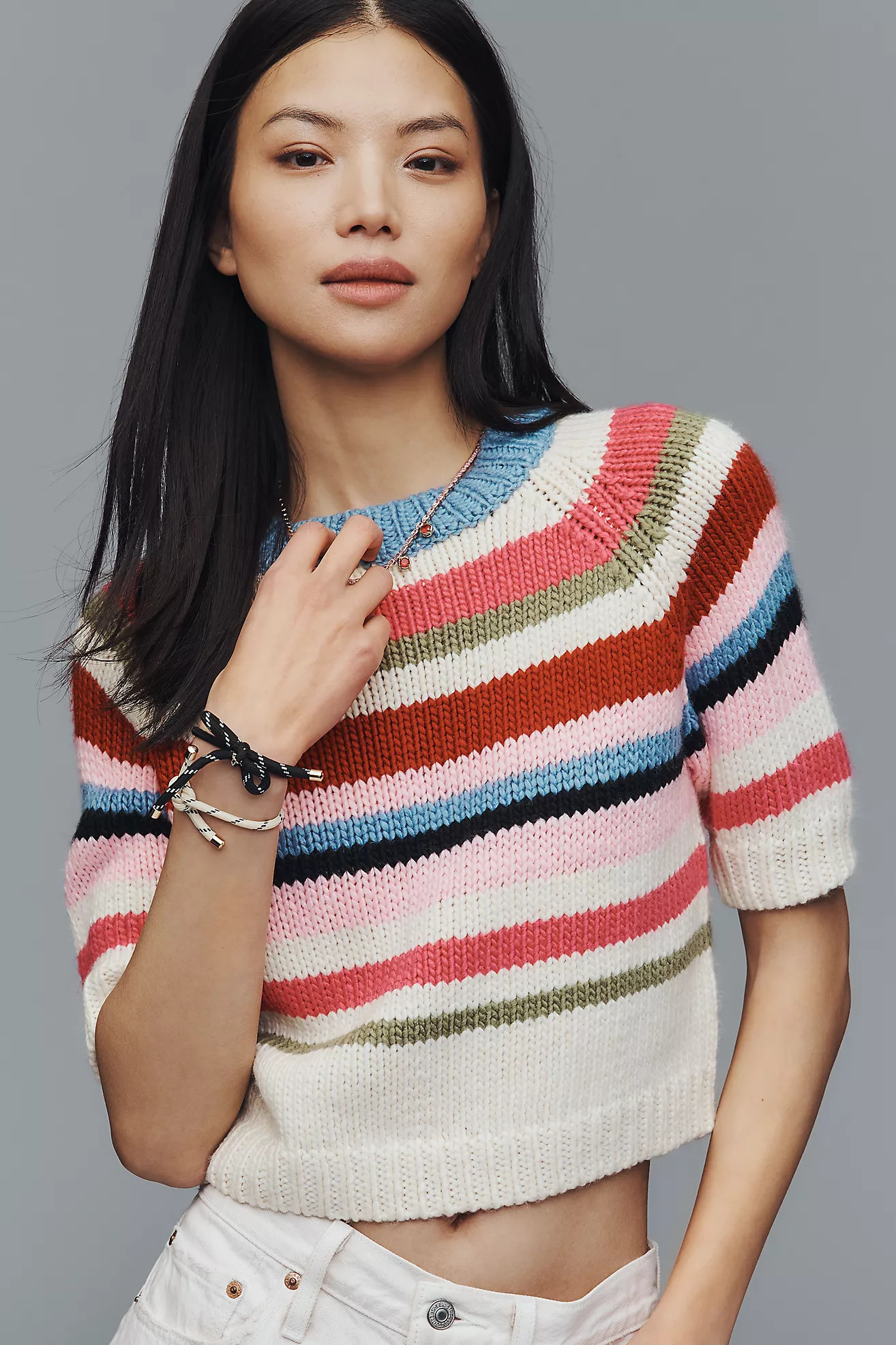 RAISONNEL Crew-Neck Short-Sleeve Sweater | Anthropologie (US)