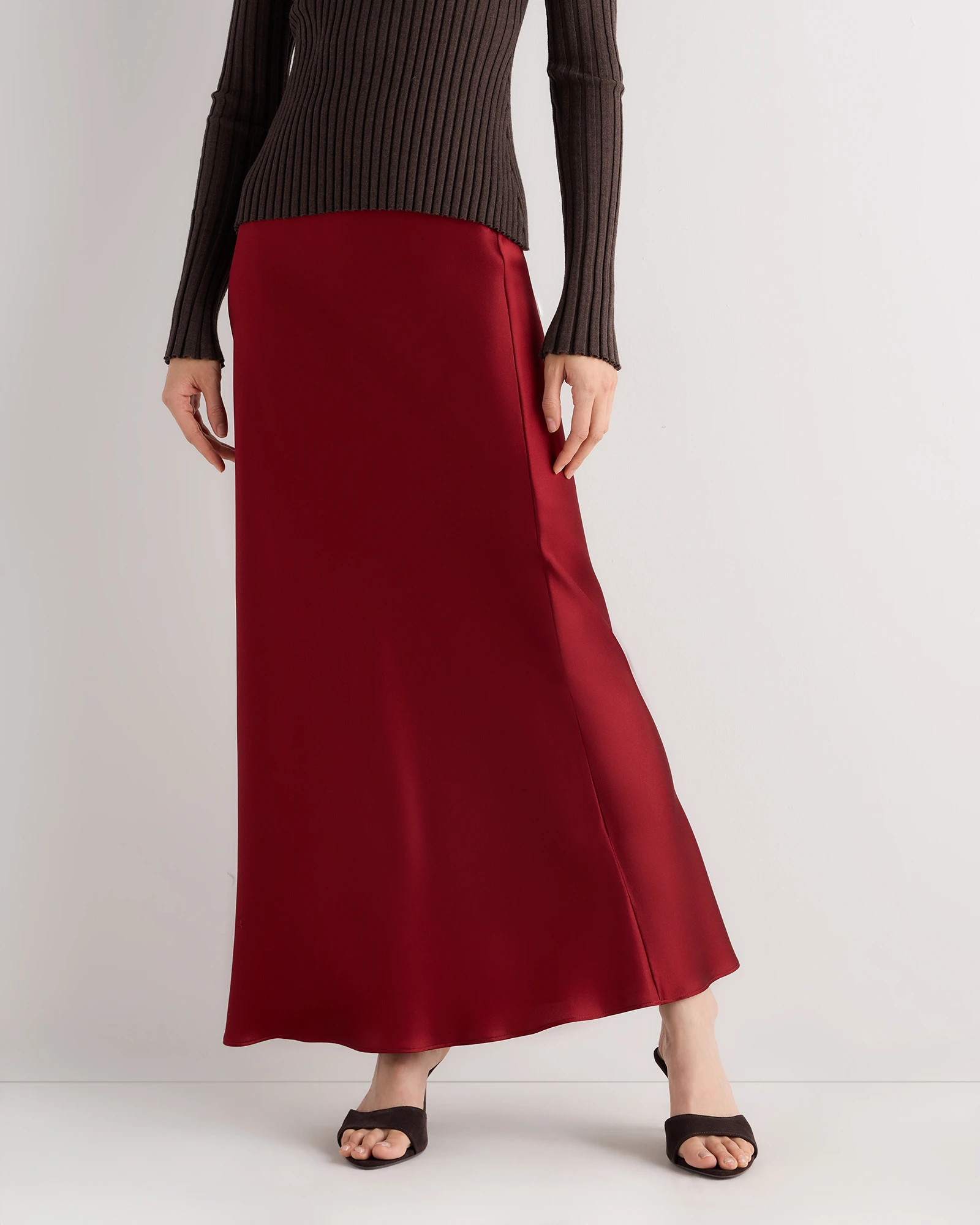 Quince | Women's Maxi Skirt in Dogwood, Size XS, Silk | Quince