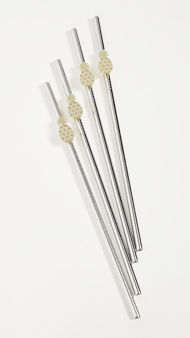 Set Of 4 Pineapple Straws | Shopbop