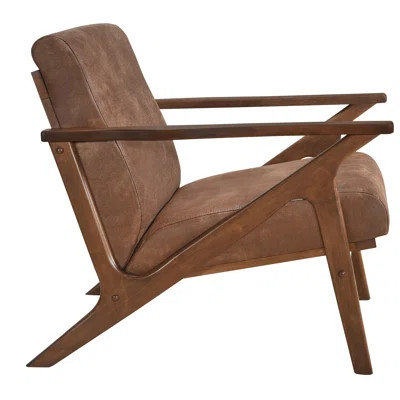Borchardt Armchair George Oliver Fabric: Mocha Polyester, Leg Color: Walnut | Wayfair North America