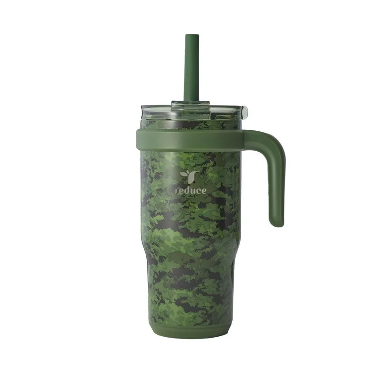 Reduce Coldee Kids Tumbler Spill-Proof Straw & Handle. Insulated Stainless Steel 18 oz, Green Cam... | Walmart (US)