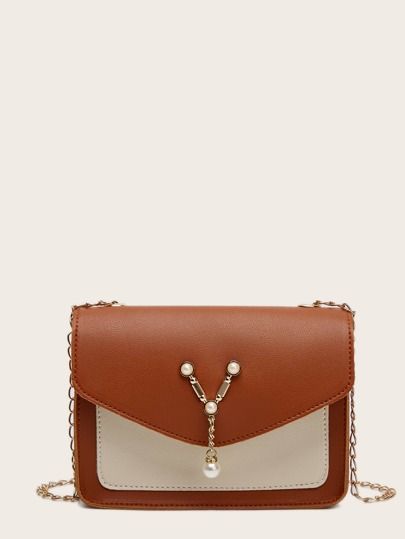 Two Tone Flap Crossbody Bag | SHEIN