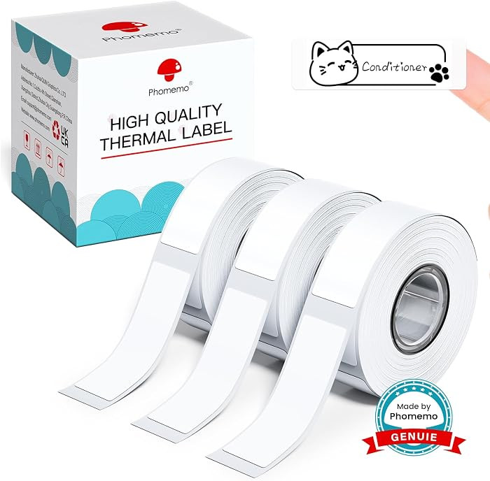 Phomemo Labels D30 Label Tape, Black on White, 0.47 in 12 x40mm, 480 Tapes | Amazon (US)