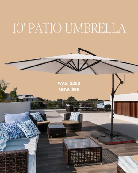 This 10 foot patio umbrella is on sale again! $160 off! The base is sold separately but also on sale for $89 (originally $200) 

#LTKsalealert #LTKhome #LTKunder100