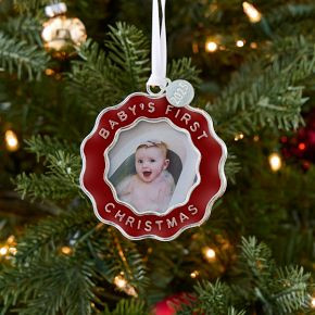 Baby's First Christmas Squiggle Frame Heirloom Ornament | West Elm (US)