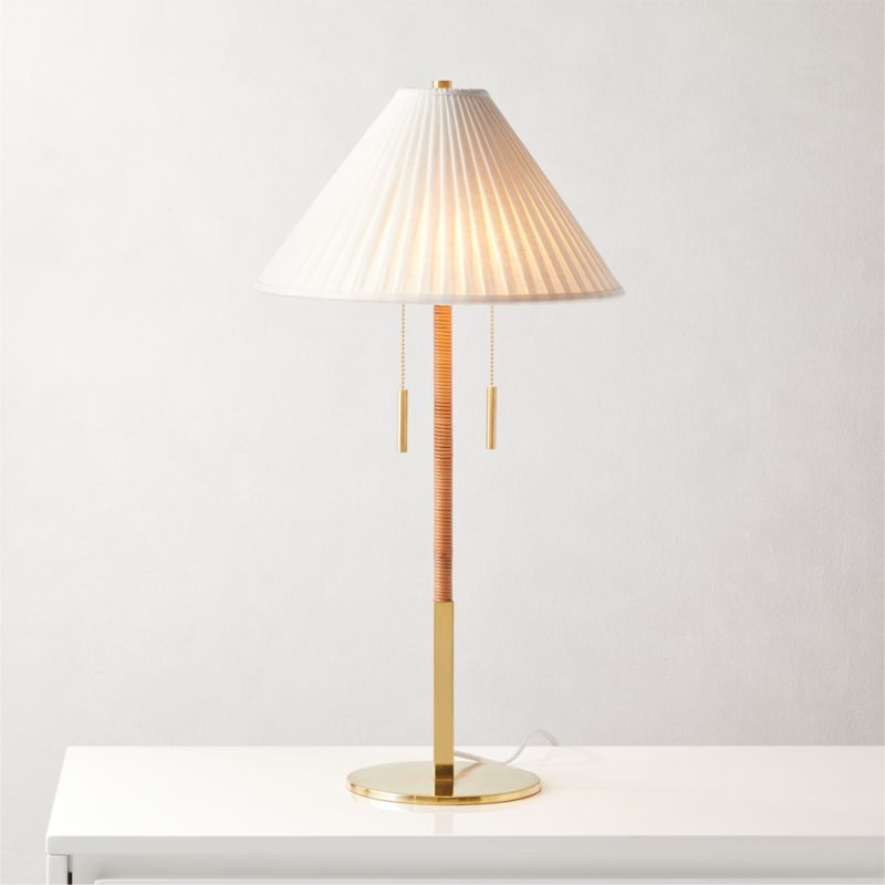 Pogo Brass and Cane Table Lamp + Reviews | CB2 | CB2