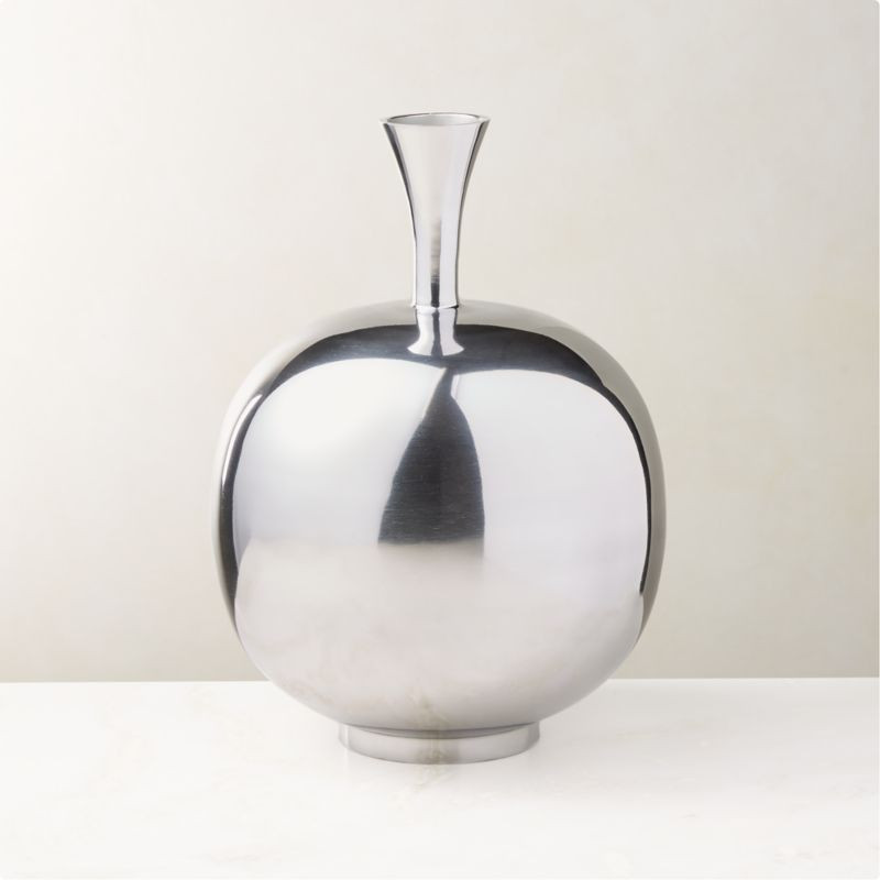 Aries Cast Aluminum Silver Vase + Reviews | CB2 | CB2