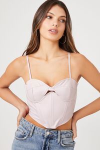 Faux Leather Cutout Bustier Top | Forever 21 (US)