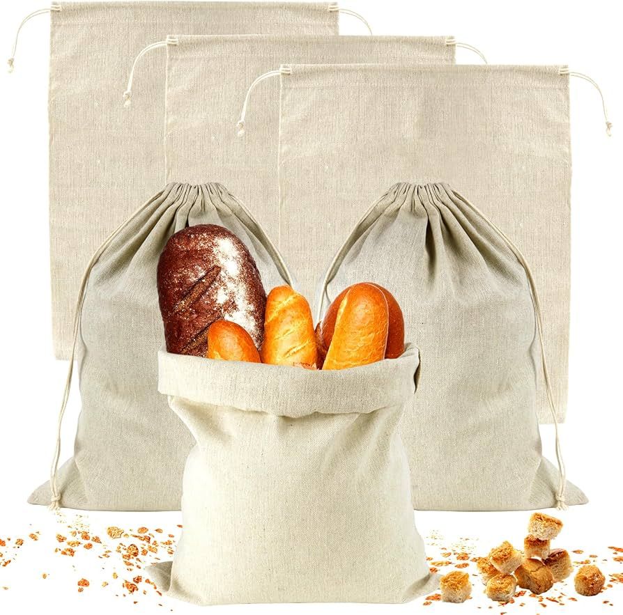 GothaBach 6 Pcs Large Linen Bread Bags, Large Burlap Drawstring Bread Bags, Special Loaves Baking... | Amazon (US)