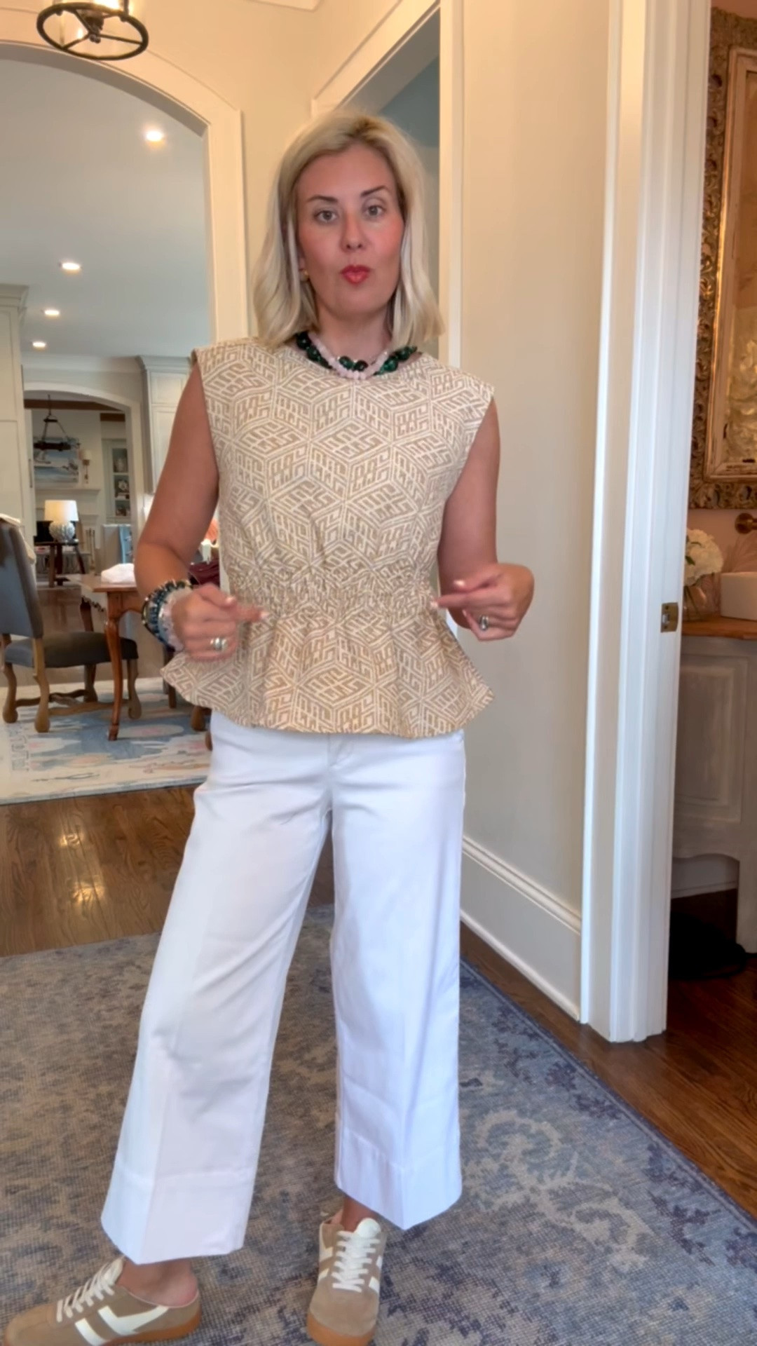 Be still my heart with this top!!! A total closet keeper! I’ve paired it with the fabulous Spanx pants! 
Top & pants - xs 
Sneakers - 8 tts 

Codes:
Emily McCarthy - mixandmatch10
Allie + Bess - Catherine20 ￼

#LTKOver40 #LTKdayinmylife #LTKootd