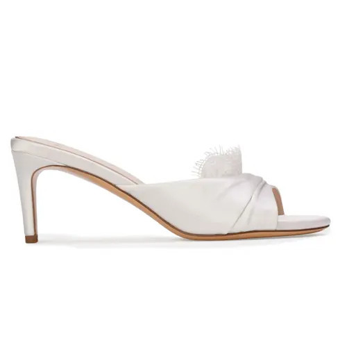 BLACK SUEDE STUDIO Lacey65 Sandal in White Satin at Nordstrom, Size 40 Eu | Nordstrom