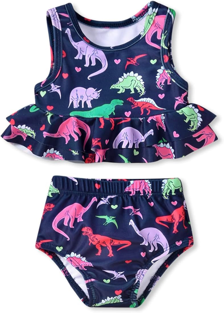 Aalizzwell Toddler Baby Girl Bathing Suit Two Piece Swimsuit Bikini Beach Wear | Amazon (US)