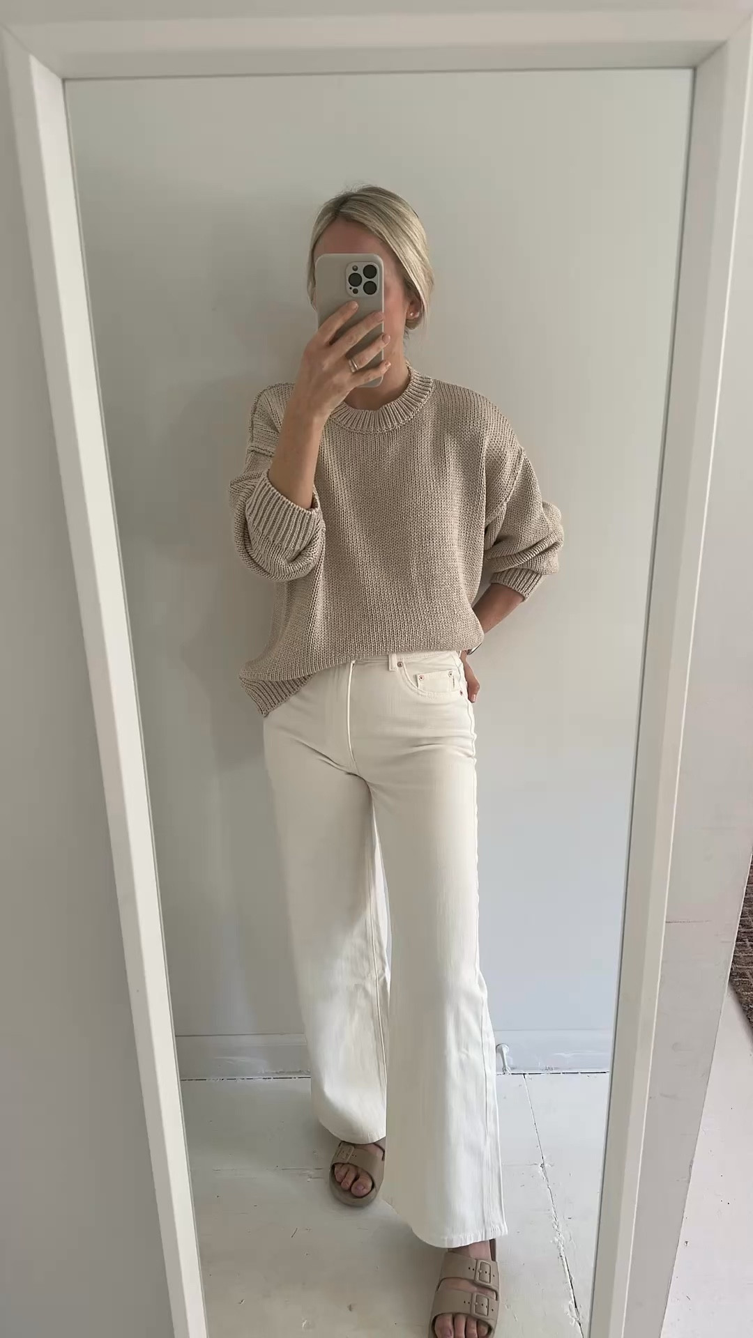 recently got these white jeans, i really like the fit. wearing a 25. sweater is Zara. 

#LTKOver40 #LTKootd #LTKgrwm