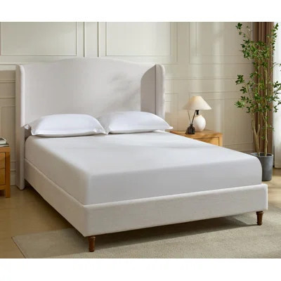 Upholstered Wingback Queen Size Tall Headboard Bed | Wayfair North America