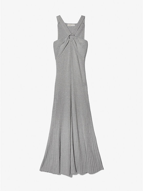 Metallic Knit Ring Halter Dress | Michael Kors US
