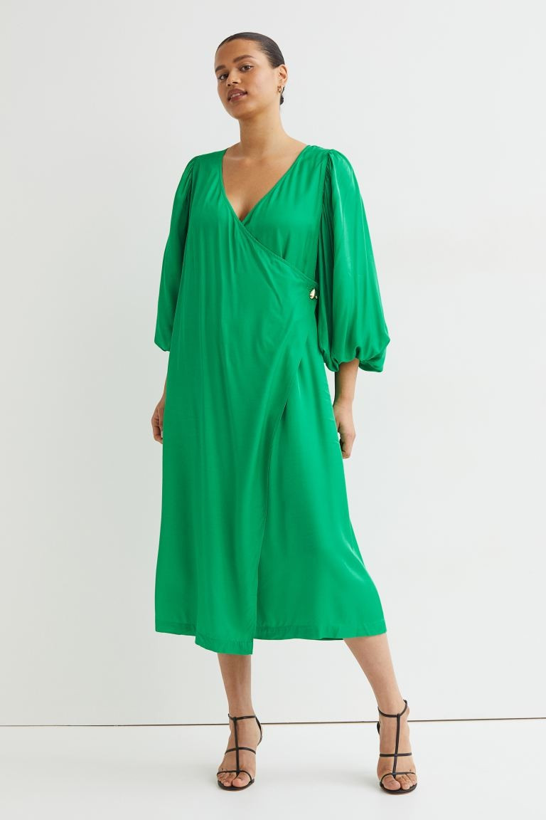 Satin Wrap-front Dress | H&M (US + CA)