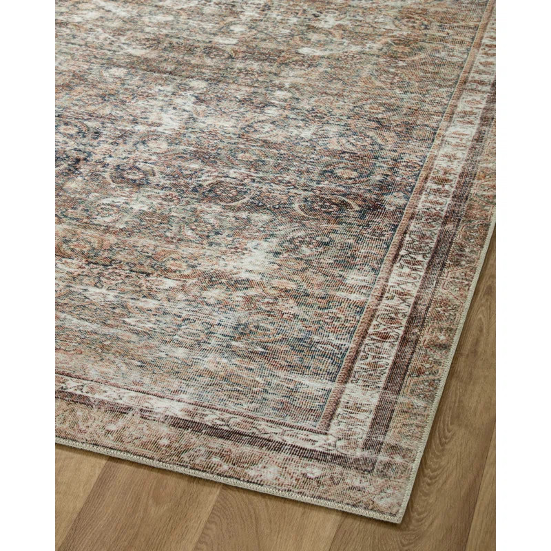 Jules Performance Ink / Terracotta Rug | Wayfair North America