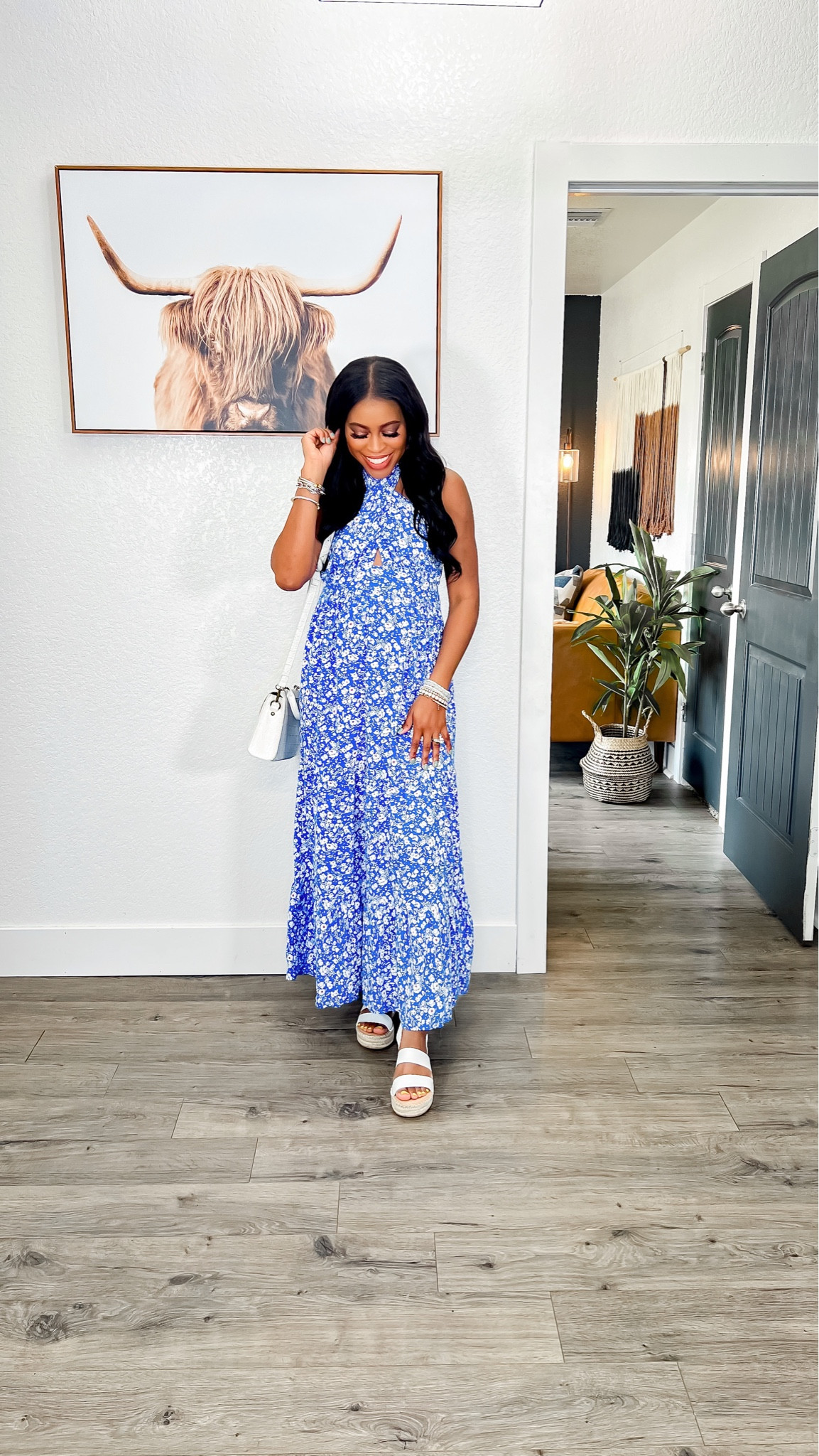 Dress: I am 5’4” wearing a small, halter self tie straps, bump friendly and comfortable material. •Sandals: Fit true to size. 

#LTKbump #LTKstyletip #LTKwedding