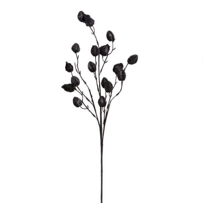 Black Glitter Faux Chinese Lantern Stem | World Market