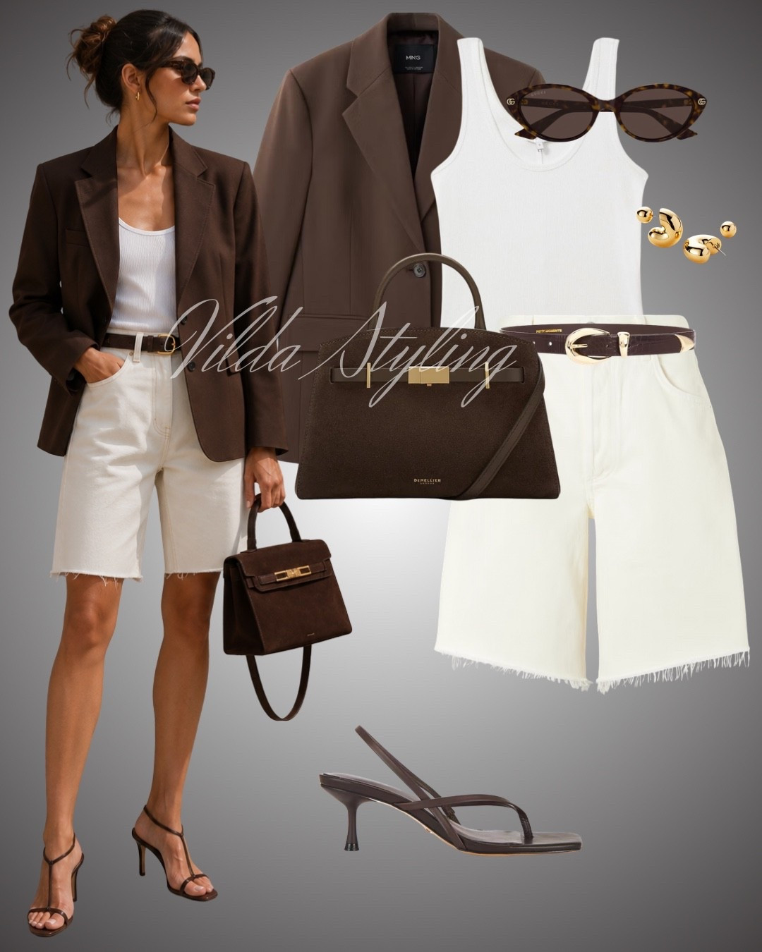 Chocolate brown is having a moment 🤎
A tailored blazer, crisp white Bermuda shorts and rich brown accessories—the perfect balance of polished and effortless.

#LTKStyle #LTKEurope #ChocolateBrown #SummerChic #BlazerStyle #BermudaShorts #NeutralStyle #ElevatedBasics #QuietLuxury

#LTKautumn #LTKstyletip #LTKworkwear