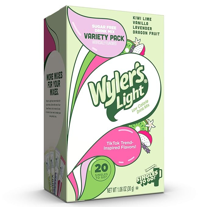Wyler's Light Watertok Singles To Go Drink Mix, Variety Pack, 20 Packets | Amazon (US)