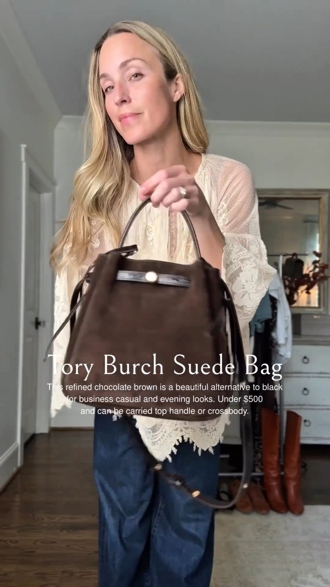 Back in stock! This chocolate suede in the Tory Burch Romy bag is available again. I love this rich brown for elevated day, office, and evening—more colors available. Strap is removable. 

#LTKItBag #LTKSeasonal