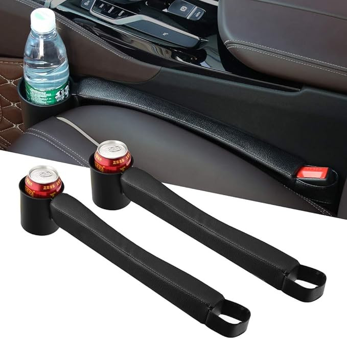 Supin 2 Prices Car Seat Gap Filler Pad PU Leather Console Side Pocket Organizer and one Cup for C... | Amazon (US)
