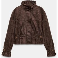 Zara - Suede-Effect Jacket - Brown - L - Woman | Zara US